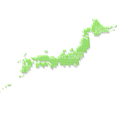 人物・自然　日本地図イメージ